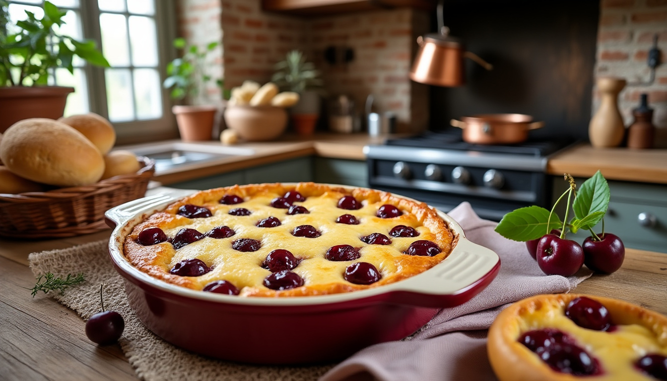 découvrez notre recette facile du clafoutis aux cerises à l’ancienne : un dessert gourmand, moelleux et rapide à préparer pour régaler petits et grands avec le vrai goût d’antan.